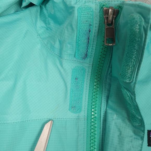 Patagonia Torrentshell Rain Coat Jacket Girls Small 8 Blue H2no Hooded - Picture 3 of 16